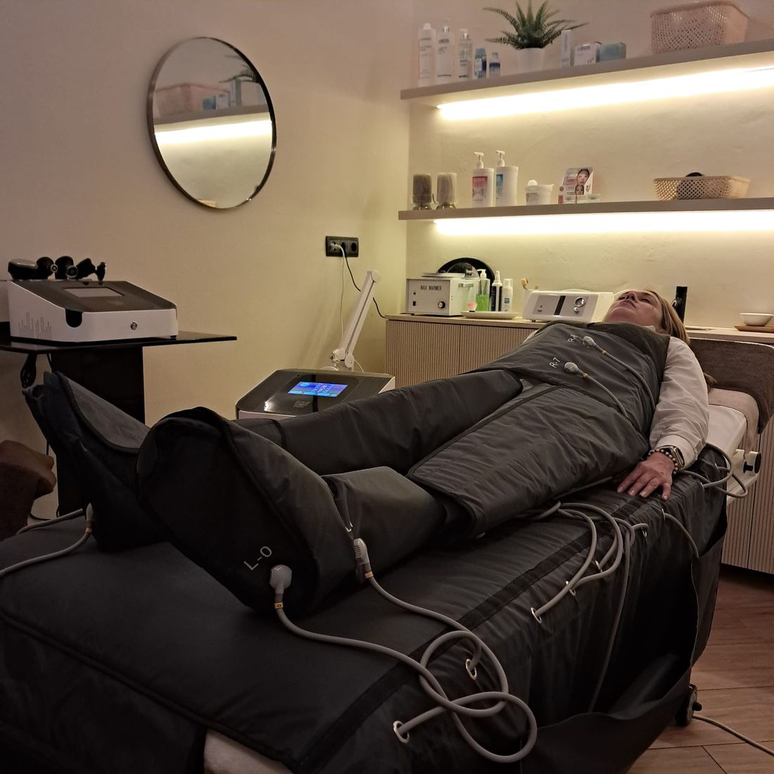 Sesión de presoterapia corporal